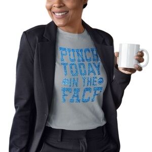 The Blind Medium | PUNCH TODAY ON THE FACE Graphic Short Sleeve T Grey & Blue